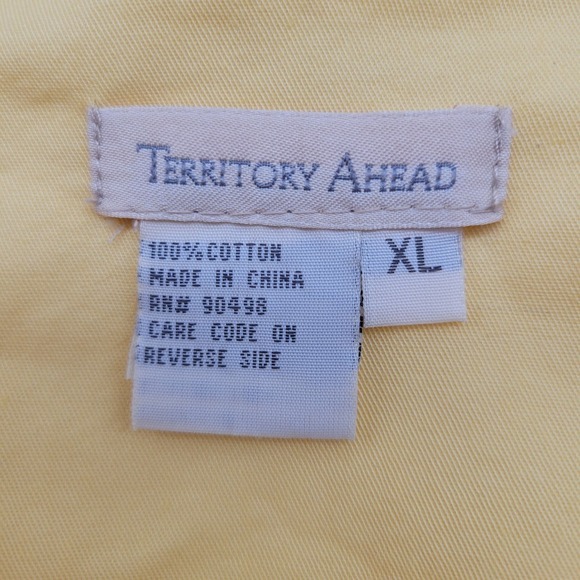 Territory Ahead Button Short Sleeve Bright Yellow Mens Sz XL - Picture 3 of 11